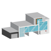 3D modern house or home. Isometric modern building and architecture. png