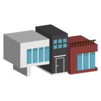 3D modern house or home. Isometric modern building and architecture. png