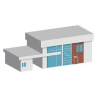 3D modern house or home. Isometric modern building and architecture. png