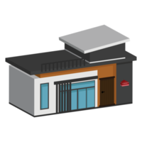 3D modern house or home. Isometric modern building and architecture. png