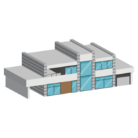 3d modern hus eller Hem. isometrisk modern byggnad och arkitektur. png