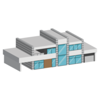 3D modern house or home. Isometric modern building and architecture. png