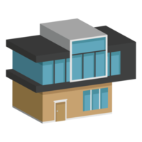 3D modern house or home. Isometric modern building and architecture. png