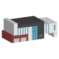 3D modern house or home. Isometric modern building and architecture. png