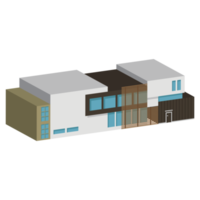 3D modern house or home. Isometric modern building and architecture. png