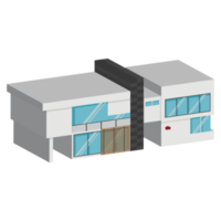 3D modern house or home. Isometric modern building and architecture. png