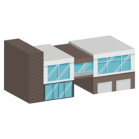 3D modern house or home. Isometric modern building and architecture. png