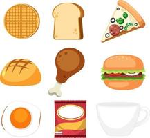 Set of different fast foods vector