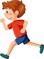 Running boy cartoon character vector