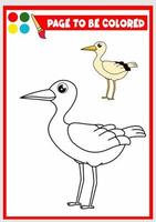 coloring book for kids. stork vector