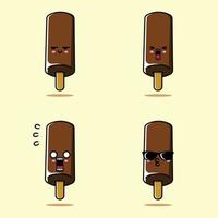 vector illustration of cute chocolate ice cream