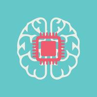 AI brain development artwork design vector