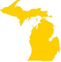 America Michigan vector map.Hand drawn minimalism style.
