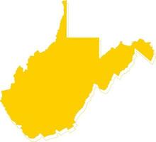 America West Virginia vector map.Hand drawn minimalism style.