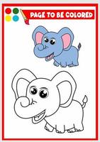 libro para colorear para niños. elefante vector