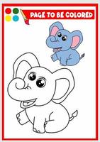 libro para colorear para niños. elefante vector