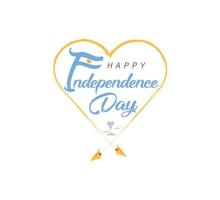 happy independence day of Argentina. Airplane draws cloud from heart. National flag vector illustration on white background.