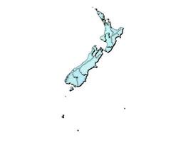 Map of New Zealand with states isolated vector