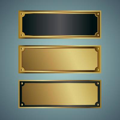 Elegant Golden Name Plate
