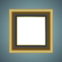 Gold frame isolated on white center object vector