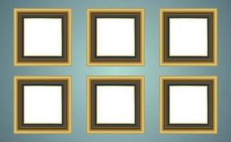 Gold frame isolated on white center object vector