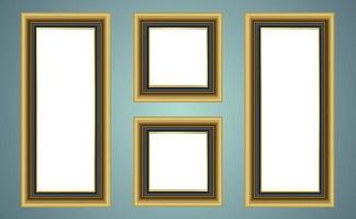 Gold frame isolated on white center object vector