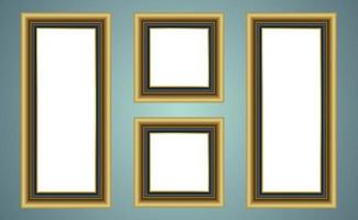 Gold frame isolated on white center object vector