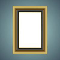 Gold frame isolated on white center object vector