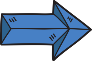 ilustración de doodle de flecha sobre fondo transparente png