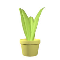 Green Plant in Pot 3D rendering isolated on white background. Ui UX icon design web and app trend png