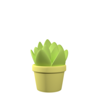 verde planta en maceta 3d representación aislado en blanco antecedentes. ui ux icono diseño web y aplicación tendencia png