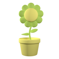 vert plante dans pot 3d le rendu isolé sur blanc Contexte. ui ux icône conception la toile et app tendance png