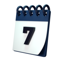 Daily calendar plan icon with number 3D rendering isolated on white background. Ui UX icon design web and app trend png