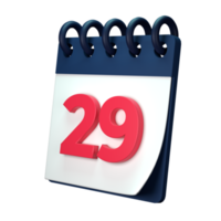 Daily calendar plan icon with number 3D rendering isolated on white background. Ui UX icon design web and app trend png