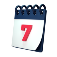 Daily calendar plan icon with number 3D rendering isolated on white background. Ui UX icon design web and app trend png