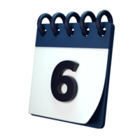 Daily calendar plan icon with number 3D rendering isolated on white background. Ui UX icon design web and app trend png