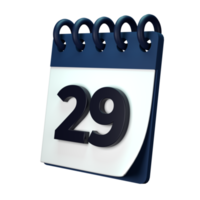 Täglich Kalender planen Symbol mit Nummer 3d Rendern isoliert auf Weiß Hintergrund. ui ux Symbol Design Netz und App Trend png