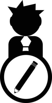 usuario modificar icono en blanco antecedentes. usuario editar signo. plano estilo. vector