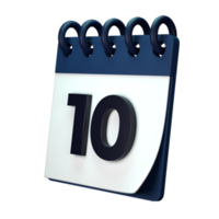 Daily calendar plan icon with number 3D rendering isolated on white background. Ui UX icon design web and app trend png