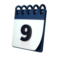 Daily calendar plan icon with number 3D rendering isolated on white background. Ui UX icon design web and app trend png