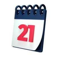 Daily calendar plan icon with number 3D rendering isolated on white background. Ui UX icon design web and app trend png