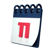 Daily calendar plan icon with number 3D rendering isolated on white background. Ui UX icon design web and app trend png