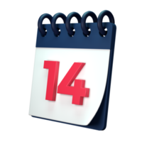 Daily calendar plan icon with number 3D rendering isolated on white background. Ui UX icon design web and app trend png