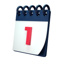 Daily calendar plan icon with number 3D rendering isolated on white background. Ui UX icon design web and app trend png