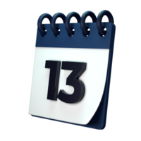 Daily calendar plan icon with number 3D rendering isolated on white background. Ui UX icon design web and app trend png