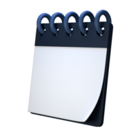 Daily calendar plan icon with number 3D rendering isolated on white background. Ui UX icon design web and app trend png