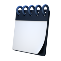 du quotidien calendrier plan icône avec nombre 3d le rendu isolé sur blanc Contexte. ui ux icône conception la toile et app tendance png