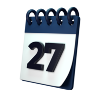 Daily calendar plan icon with number 3D rendering isolated on white background. Ui UX icon design web and app trend png