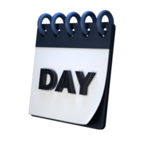 Daily calendar plan icon with number 3D rendering isolated on white background. Ui UX icon design web and app trend png