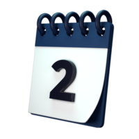 Daily calendar plan icon with number 3D rendering isolated on white background. Ui UX icon design web and app trend png